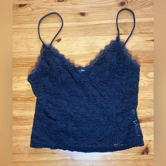 Free People Follow Me Black Lace Cami Top - Picture 7 of 10